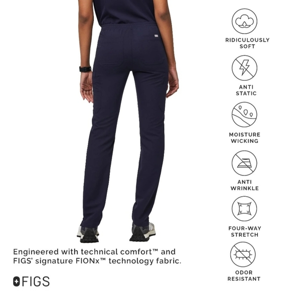 FIGS Yola Skinny Fit Straight Leg Scrubs Pants Heather Blue Size XXS or 00 or 0 - Picture 4 of 12